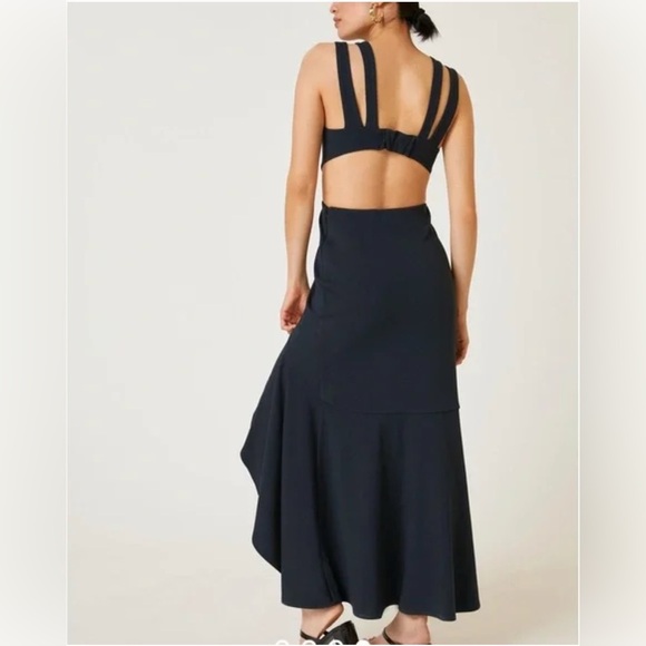 New Anthropologie Maeve Women's Open-Back Knit Maxi Dress In Navy Blue Size XL - Picture 2 of 7